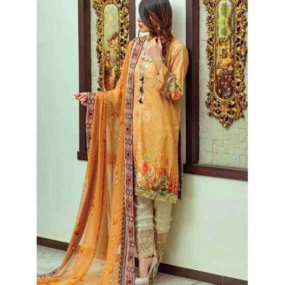 iShopping - Tarzz Zyra Lawn Collection 2020 3 Piece Butterscotch (L20-F1-08)