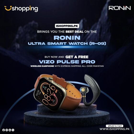 iShopping - Ronin Ultra Smart Watch (R-09) - Get Free Gift