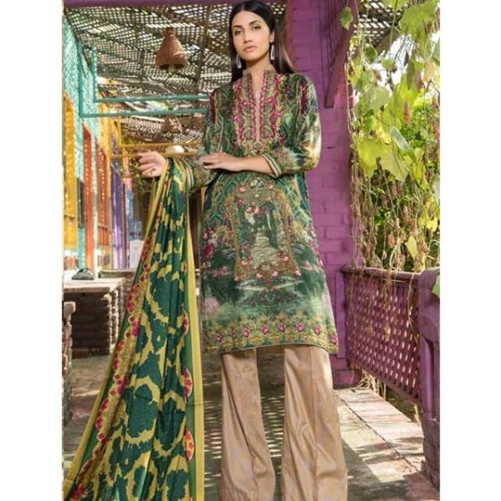 iShopping - Zeenat Embroidered Lawn Collection Vol-15 3 Pieces (D-09)