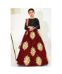 iShopping - Zafeer Kids 3Pcs Front Sleeves Zari Rose Botti Embroidered Top For Girls (003)