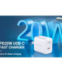 iShopping - Acefast 20W Single USB-C Fast Charger White (ACE-0004)