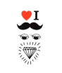 iShopping - Muzamil Store I Love Mustache Temporary Tattoo Sticker Black