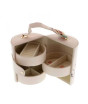 iShopping - Muzamil Store Pu Leather 3 Layer Round Jewelry Storage Box