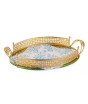 iShopping - Easy Shop 16" Oval Shape Fringe Tray with Handle (1183)