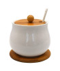 iShopping - Easy Shop Ceramic Sugar Pot with Bamboo Base