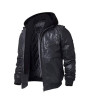 iShopping - Toor Traders Biker Leather Jacket With Removable Hood For Men