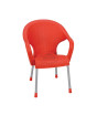 iShopping - Boss Steel Plastic Princess Rattan Chair With Arms Red (BP-663-RED)