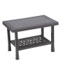 iShopping - Boss Full Plastic Double Shelf Baby Rattan Table Dark Grey (BP-328-DGR)