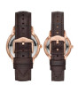 iShopping - Fossil Three-Hand Leather Couple Watch Brown (FS5564SET)