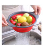iShopping - City Mart Foldable Silicone Drain Water Bucket Red