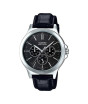iShopping - Casio Black Leather Strap & Silver Case Analog Watch For Men (MTP-V300L-1A)