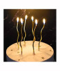iShopping - Curly Spiral Metallic Birthday Cake Candles Golden - Pack of 6