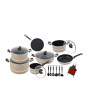 iShopping - Domestic Non Stick Jumbo Cookware Gift Set Beige - 21 Pieces