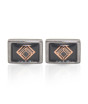 iShopping - Cufflers Vintage Black Rectangle Cufflinks - (1026)