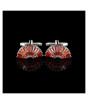 iShopping - Cufflers Designer Black Fan Sector Crystal Cufflinks - (3014-A)