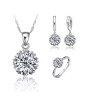 iShopping - EvaEsh 925 Silver Stamped Necklace Earrings Ring Jewelry Set