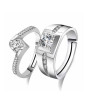 iShopping - EvaEsh Adjustable Silver Couple Promise Rings