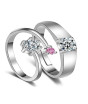 iShopping - EvaEsh Silver Adjustable Women Promise Couple Rings
