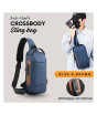 iShopping - New Crossbody Anti-theft Sling Bag Blue & Brown
