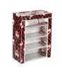 iShopping - Easy Shop 4 Layer Zip Closure Cloth Shoe Rack Red