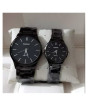 iShopping - Easy Shop Analog Stainless Steel Couple Watch Black (1019)