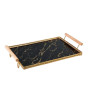 iShopping - Easy Shop Frame Glass Serving Tray With Golden Metal Handle