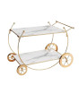 iShopping - Easy Shop Golden Frame 2 Floor Serving Trolley Dish