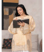 iShopping - Ahlam Mari Gold Jacquard Printed Two Piece Suit