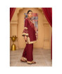 iShopping - Ahlam Garnet Embroidered Bana Dora Pret 2-piece