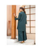 iShopping - Ahlam Bottle Green Gold Embroidery Raw Silk Suit 2-piece