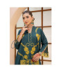 iShopping - Ahlam Bottle Green Gold Embroidery Raw Silk Suit 2-piece