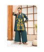 iShopping - Ahlam Bottle Green Gold Embroidery Raw Silk Suit 2-piece