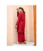 iShopping - Ahlam Maroon Gold Vine Embroidery Raw Silk Suit 2-piece