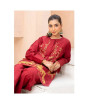 iShopping - Ahlam Maroon Gold Vine Embroidery Raw Silk Suit 2-piece