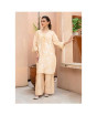 iShopping - Ahlam Detail Nude Beige Embroidery Raw Silk Suit 2-piece