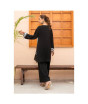 iShopping - Ahlam Black White Mughal Embroidery Raw Silk Suit 2-piece