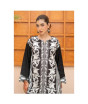 iShopping - Ahlam Black White Mughal Embroidery Raw Silk Suit 2-piece