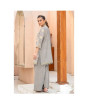 iShopping - Ahlam Floral Gray Gold Embroidery Raw Silk Suit 2-piece