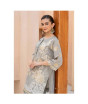 iShopping - Ahlam Floral Gray Gold Embroidery Raw Silk Suit 2-piece