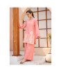 iShopping - Ahlam Dusty Rose Minimal Embroidery Raw Silk Suit 2-piece