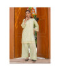 iShopping - Ahlam Olive Mirror Embroidery Raw Silk Suit 2-piece