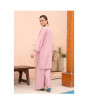 iShopping - Ahlam Heavy Pastel Pink Embroidery Raw Silk Suit 2-piece