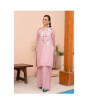 iShopping - Ahlam Heavy Pastel Pink Embroidery Raw Silk Suit 2-piece