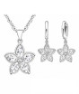 iShopping - EvaEsh Floral Necklace Earrings Jewelry Set Silver