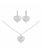 iShopping - EvaEsh Heart Zircon Necklace Earrings Jewelry Set Silver