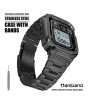 iShopping - Amband Stainless Steel Apple Watch Band & Case Comet Black (AMT-3042)