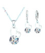 iShopping - EvaEsh Heart Zircon Necklace Earrings Jewelry Set Silver (0009)