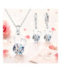 iShopping - EvaEsh Heart Zircon Necklace Earrings Jewelry Set Silver (0009)