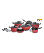 iShopping - Klassic Glass Lid Non Stick Crescent Series Cookware Set - 15 Pieces