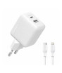 iShopping - Oraimo 20W PowerCube 201 Dual Port Charger With Type-C To Lightning Cable White (OCW-5203EU-114CL)